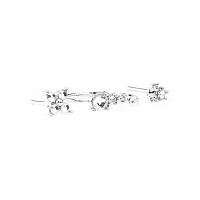 Multi-Pack Silver and CZ Cluster L-Bend Nose Hoop Pins 3 Pack - 20 Gauge