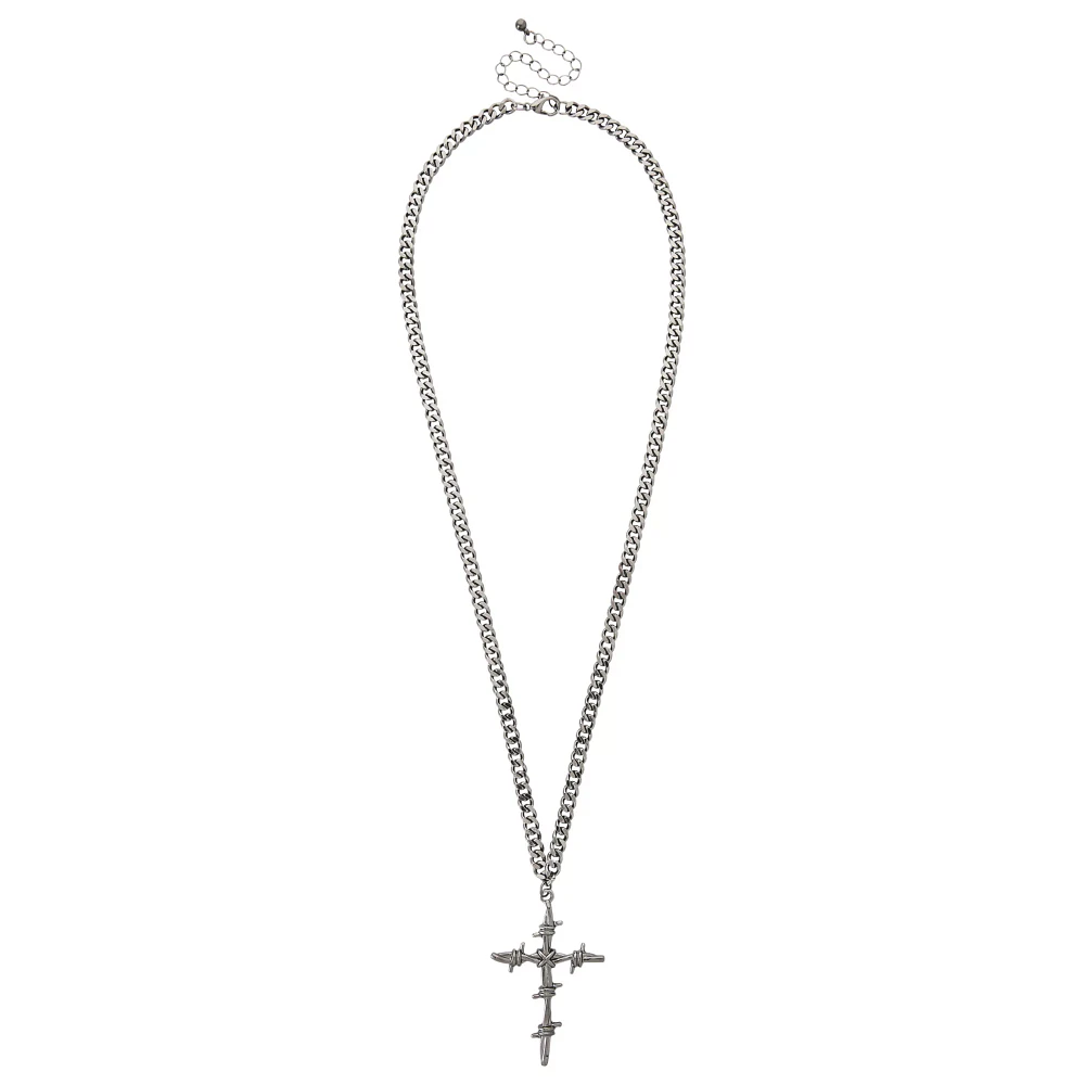 Barbed Cross Pendant Necklace
