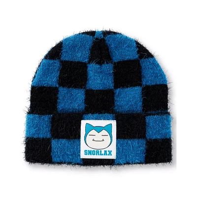 Snorlax Checkered Fuzzy Cuff Beanie Hat - Pokémon