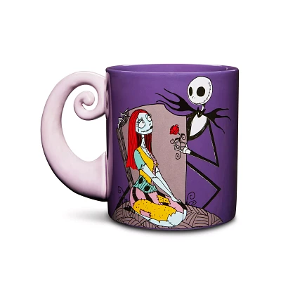 Jack Skellington and Sally Curled Handle Coffee Mug 20 oz. - The Nightmare Before Christmas