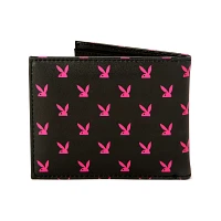 Black and Pink Rhinestone Playboy Bunny Bifold Wallet