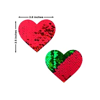 Green and Red Flip-Sequin Heart Nipple Pasties
