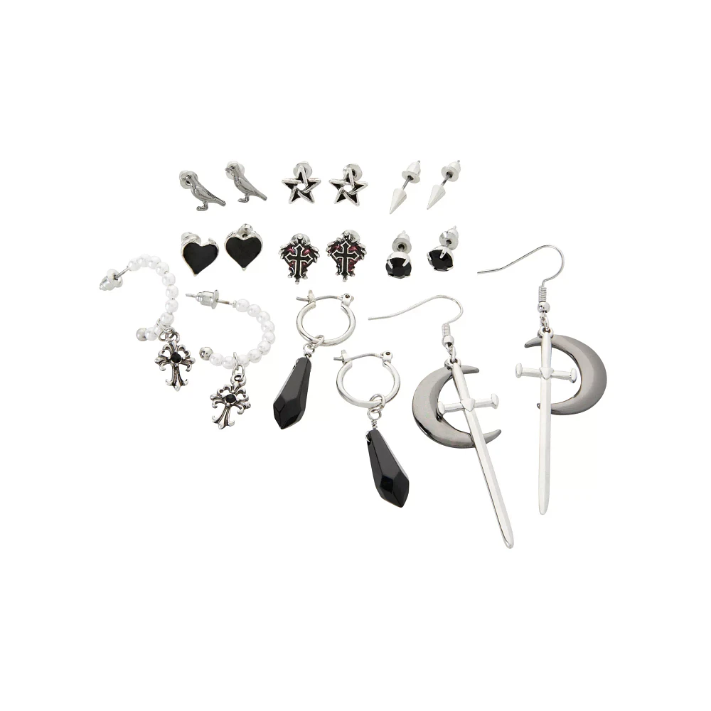 Multi-Pack Gothic Earrings - 9 Pack