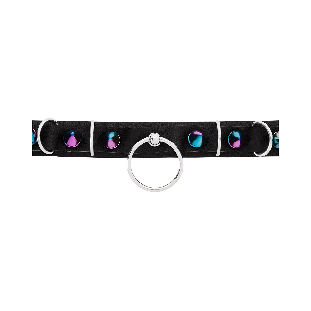 Iridescent Spiked Choker Necklace