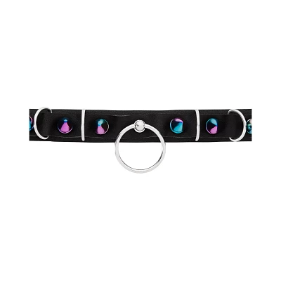 Iridescent Spiked Choker Necklace