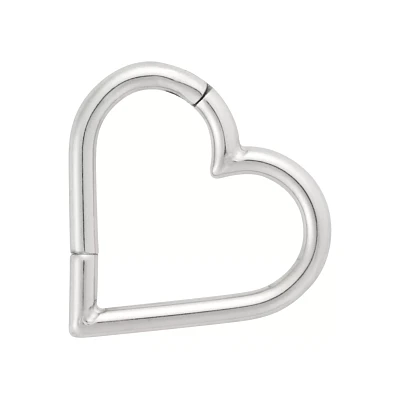 Heart Cutout Hinged Hoop Ring