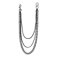 Black 3 Chain Layered Wallet Chain