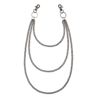 Black Triple Row Curb Wallet Chain