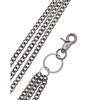 Black Triple Row Curb Wallet Chain