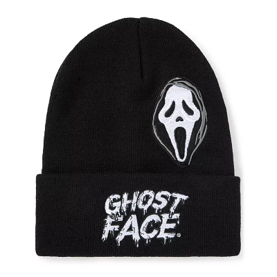 Ghost Face Embroidered Cuff Beanie Hat
