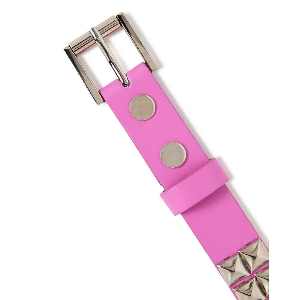 Pink Silvertone Studded Belt