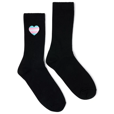 Black Transgender Pride Heart Crew Socks