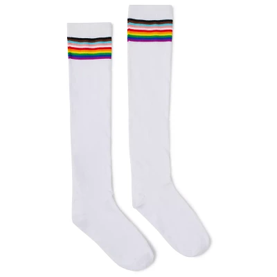 Progressive Rainbow Pride Flag Knee High Socks