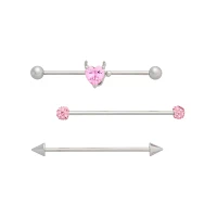 Multi-Pack CZ Demon Heart Industrial Barbell 3 Pack - 14 Gauge