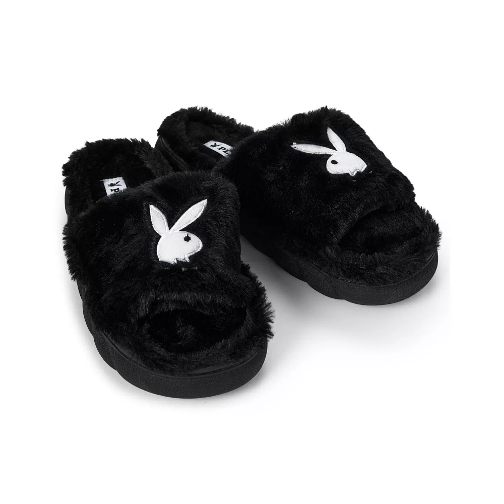 Black Playboy Slippers