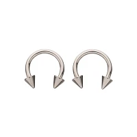 Spike Horseshoe Silver-Tone Rings - 2 Pack