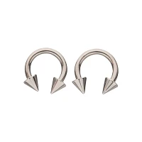Spike Horseshoe Silver-Tone Rings - 2 Pack