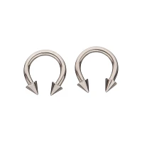 Spike Horseshoe Silver-Tone Rings - 2 Pack