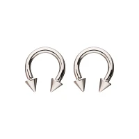 Spike Horseshoe Silver-Tone Rings - 2 Pack