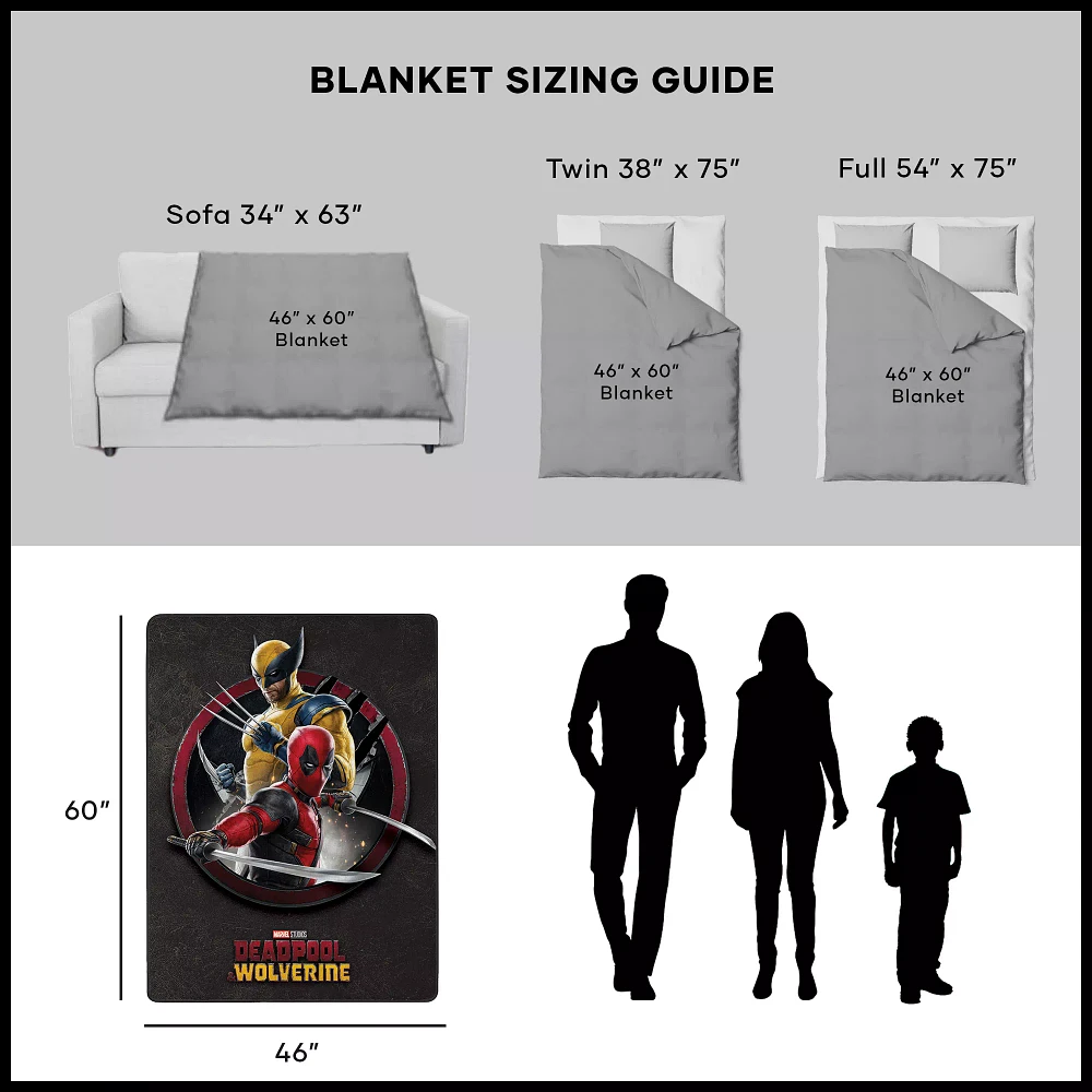 Deadpool and Wolverine Fleece Blanket - Marvel