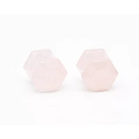Geometric Rose Quartz Stone Plugs
