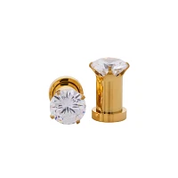 CZ Goldtone Screw Fit Plugs