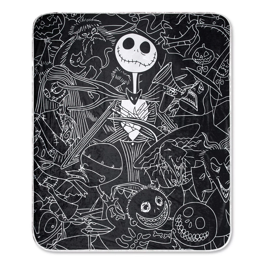 Jack Skellington Outline Fleece Blanket - The Nightmare Before Christmas