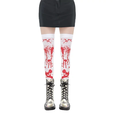 Bloody Splat Thigh High Stockings