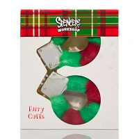 Red and Green Furry Handcuffs