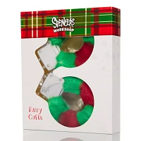 Red and Green Furry Handcuffs
