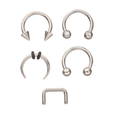 Multi-Pack Septum Nose Ring 5 Pack - 16 Gauge
