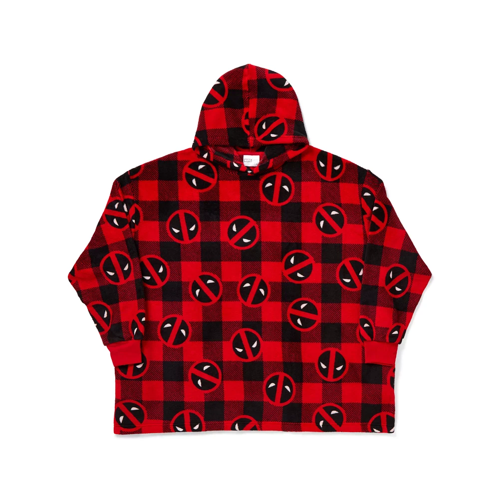 Red Deadpool Gingham Wearable Blanket