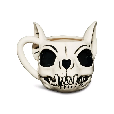 Cat Skull Molded Coffee Mug