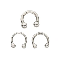 Multi-Pack Silver Horseshoe Septum Rings - 3 Pack