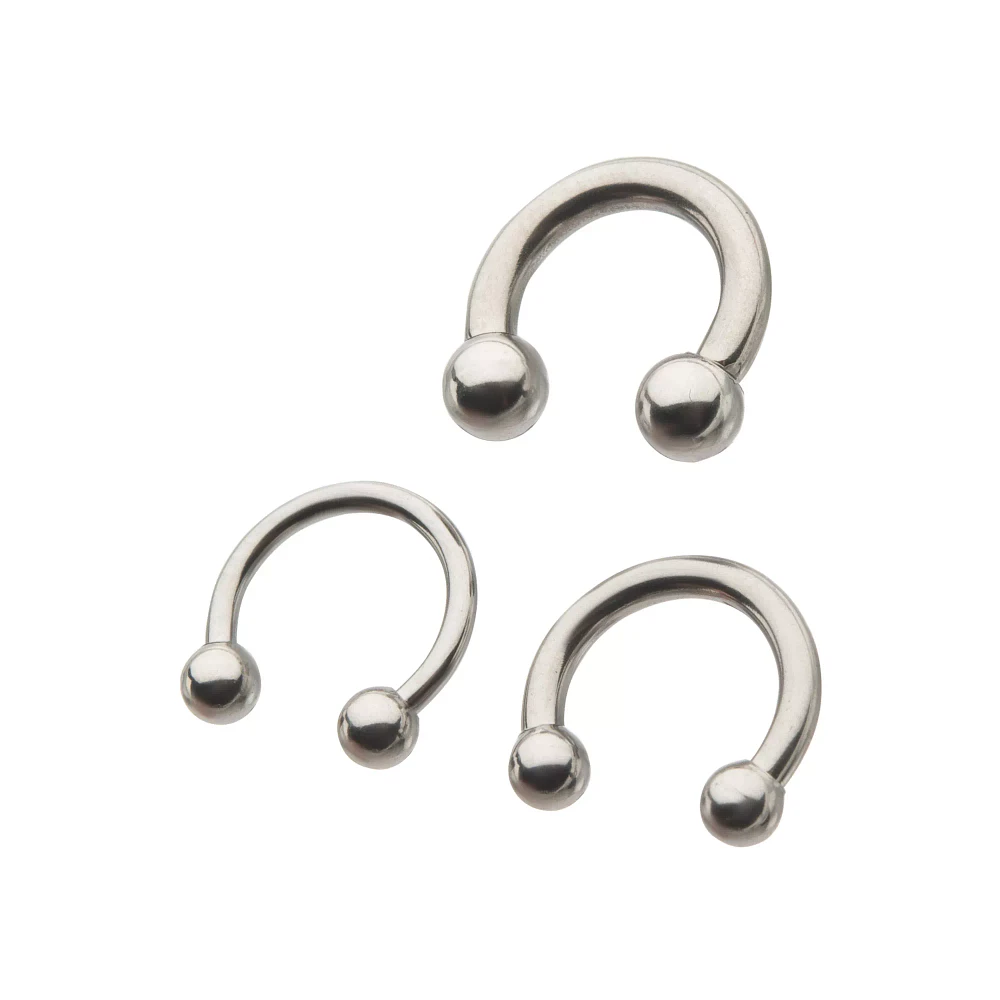 Multi-Pack Silver Horseshoe Septum Rings - 3 Pack