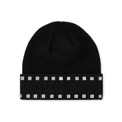 Black Hardware Stud Beanie Hat