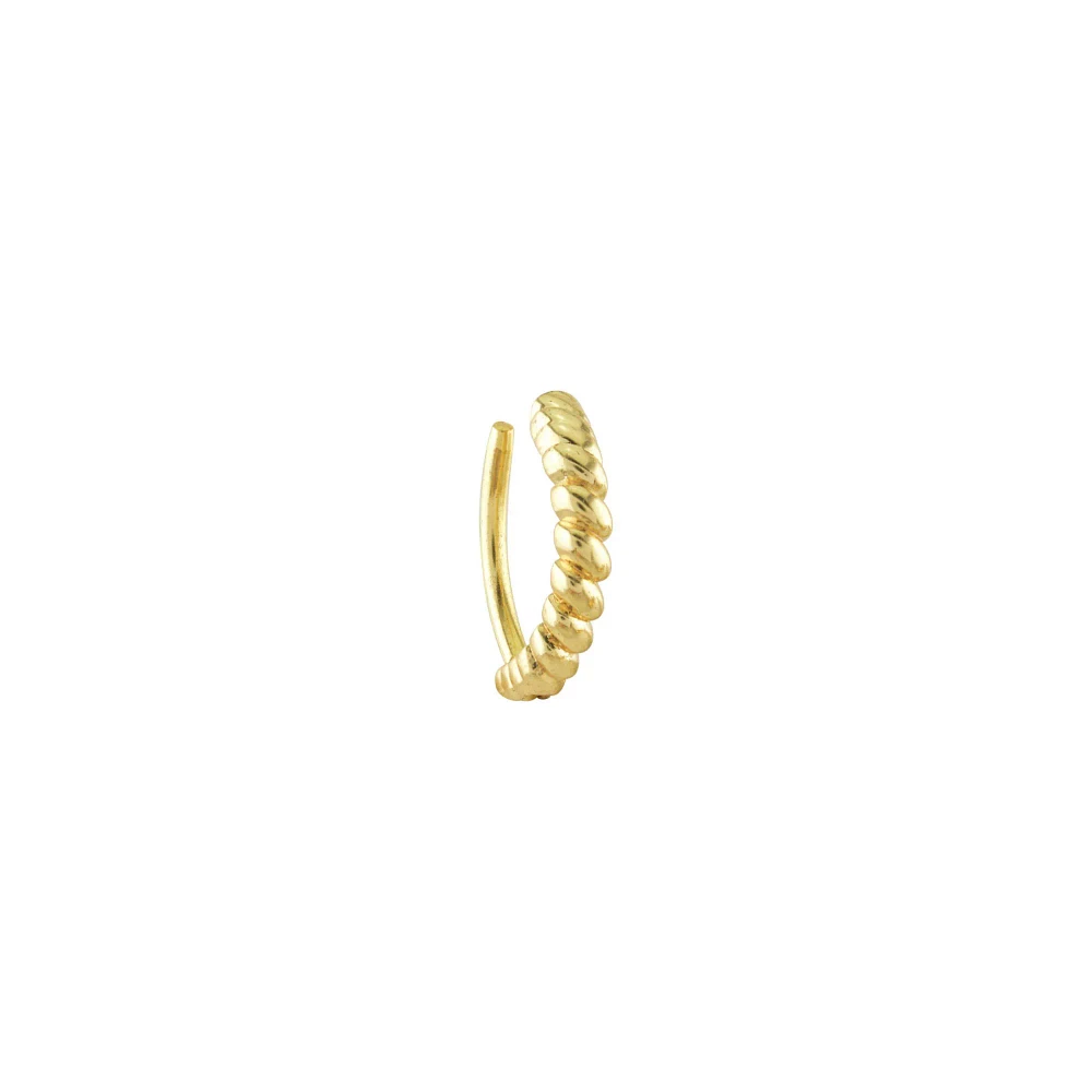 14K Gold Twist Hinge Hoop Belly Ring - 14 Gauge