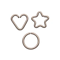 Multi-Pack Silvertone Seamless Hoop Heart and Star Earrings 3 Pack - 16 Gauge