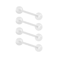 Multi-Pack Silver-Tone Barbells - 4 Pack