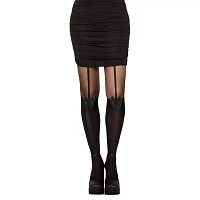 Black Sheer Bow Stockings