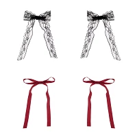 Multi-Pack Red and Black Hair Bows - 2 Pair