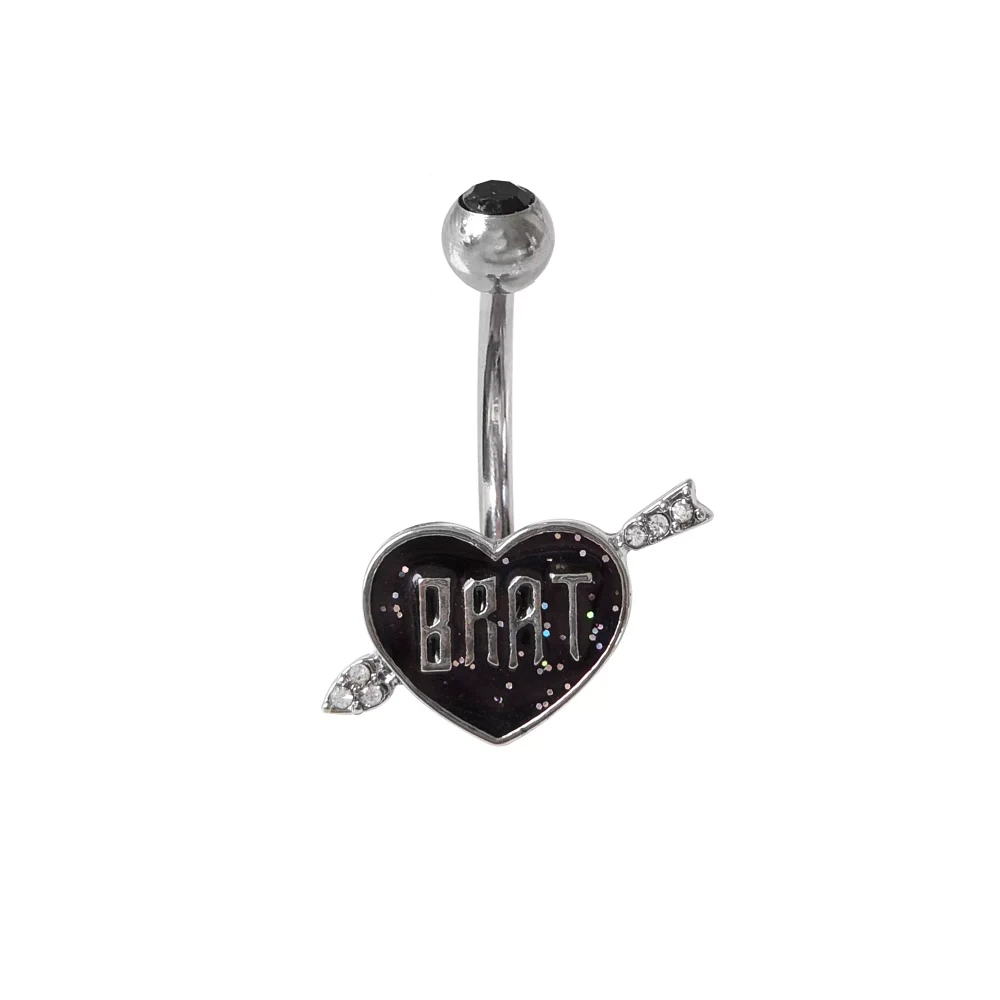 Brat Heart Belly Ring - 14 Gauge
