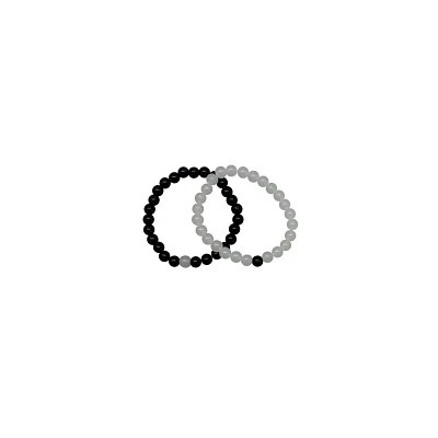Clear and Black Long Distance Beaded Bracelets – 2 Pack