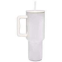 Silver Travel Tumbler with Straw - 40 oz.