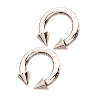Spike Horseshoe Silver-Tone Rings - 2 Pack