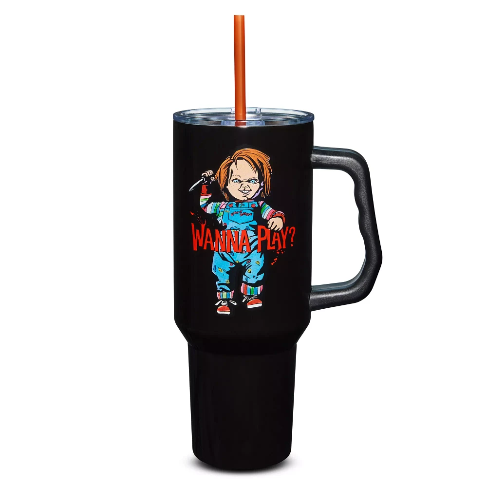 Chucky Wanna Play Tumbler with Straw - 40 oz.