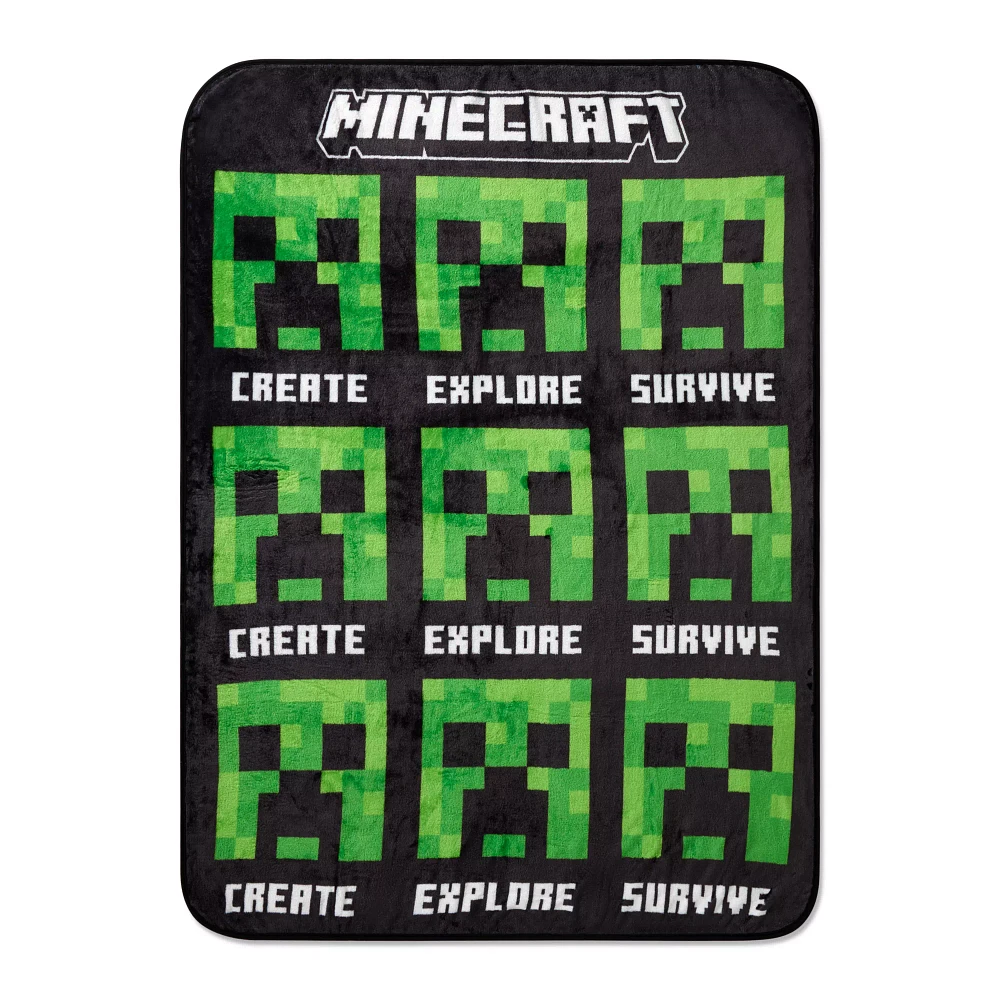 Minecraft Create Explore Survive Fleece Blanket