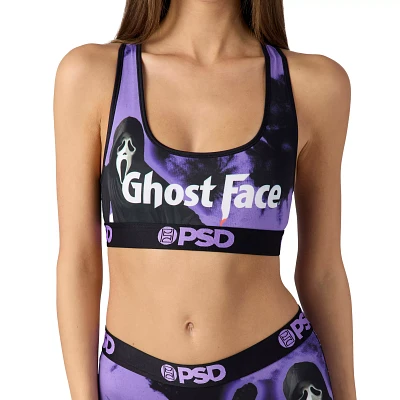 PSD Purple Ghost Face Sports Bra