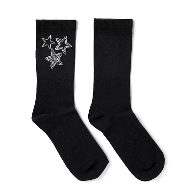 Rhinestone Star Crew Socks