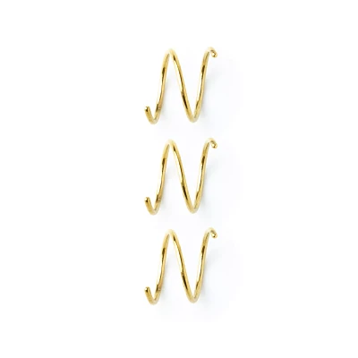 Multi-Pack Goldtone Spiral Nose Hoops 3 Pack - 20 Gauge
